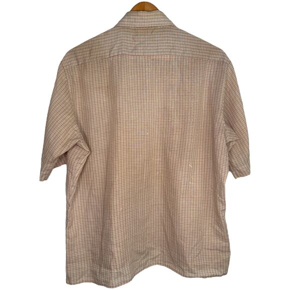 MICHAEL permanently pressed check short sleeve button shirt L 90s - Picture 2 of 5